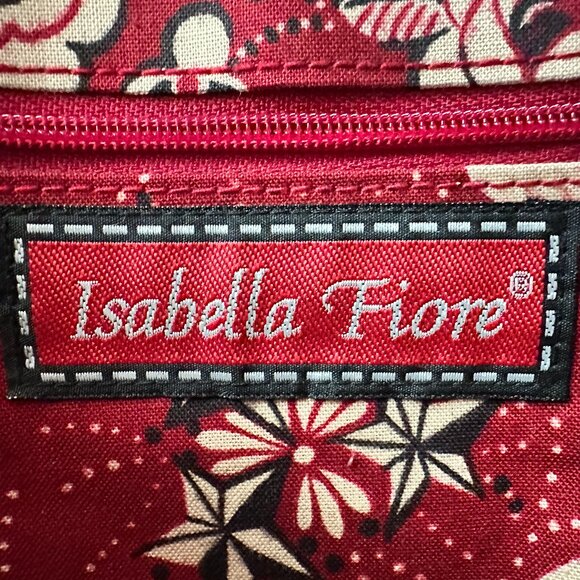 Isabella Fiore Boho Cross-Stitch Bag - VTG Y2K Folk Art Style Red & Black Retro - Picture 3 of 14